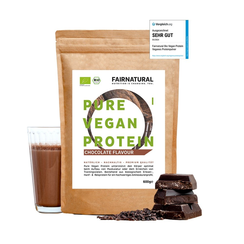 Chocolate em pó proteico vegano orgânico sem soja