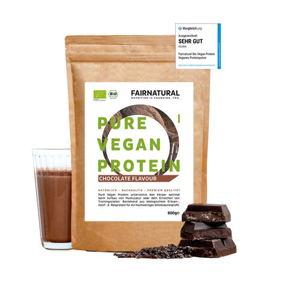 Chocolate em pó proteico vegano orgânico sem soja