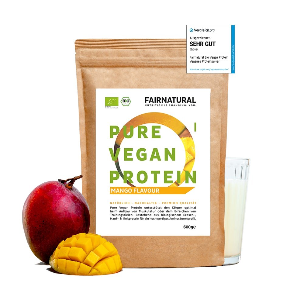 Proteína vegana orgânica em pó de manga sem soja