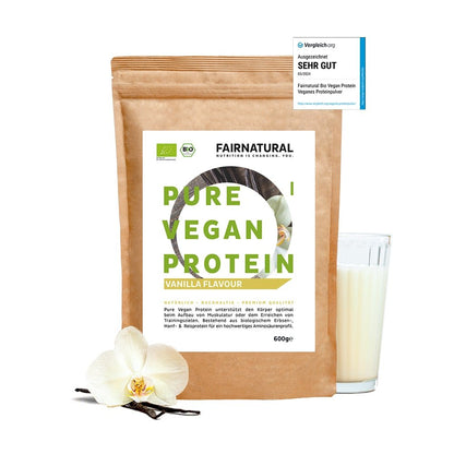 Proteína vegana orgânica em pó baunilha sem soja
