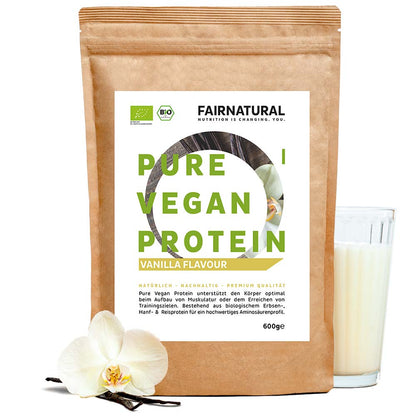 Proteína vegana orgânica em pó baunilha sem soja