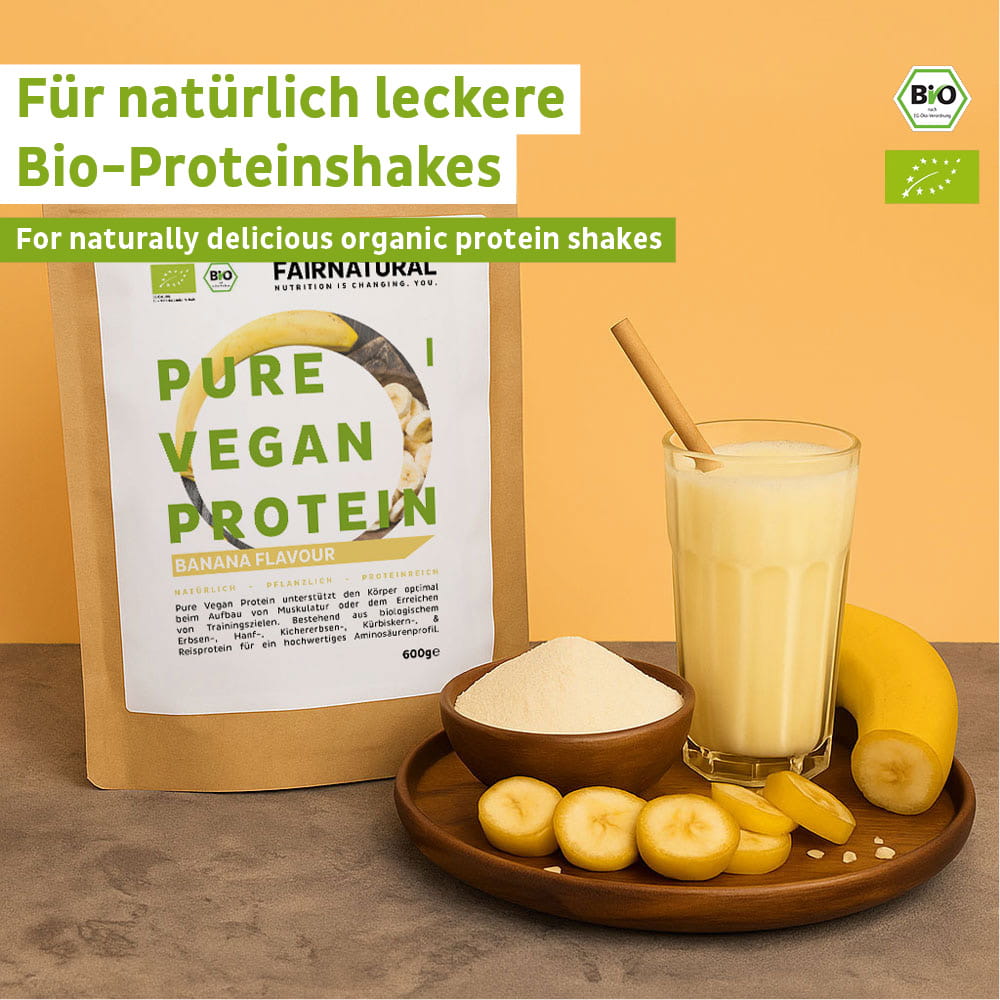 Proteína em pó vegana orgânica de banana sem soja