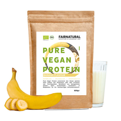 Proteína em pó vegana orgânica de banana sem soja