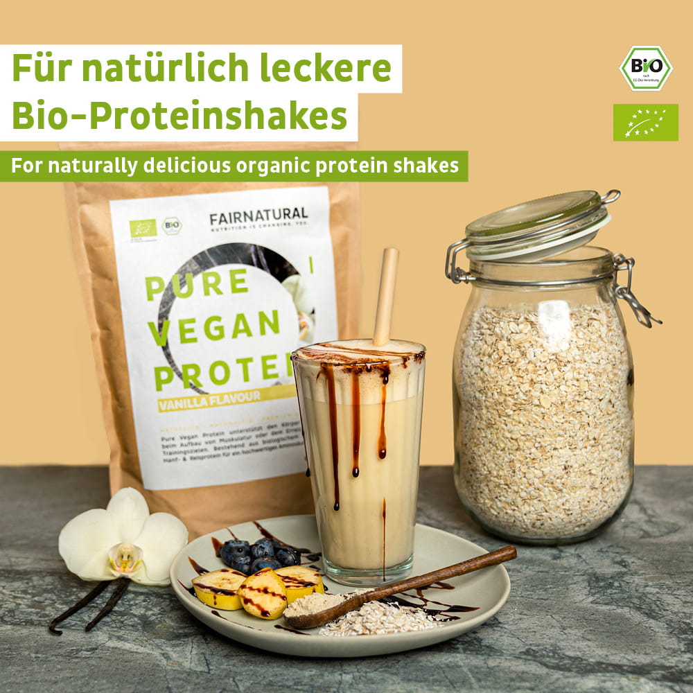 Proteína vegana orgânica em pó baunilha sem soja
