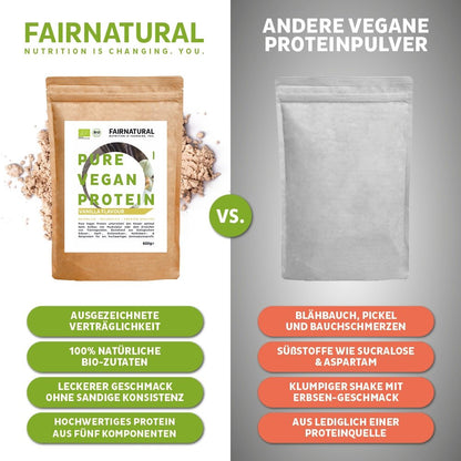 Proteína vegana orgânica em pó baunilha sem soja