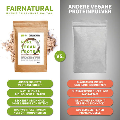 Proteína vegana orgânica em pó de coco sem soja