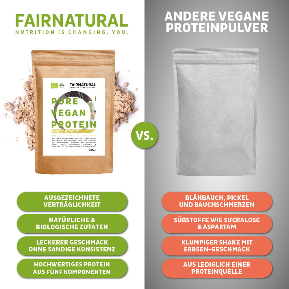 Proteína vegana orgânica em pó baunilha sem soja