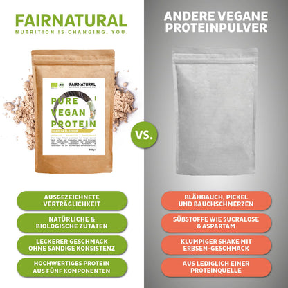 Proteína vegana orgânica em pó baunilha sem soja