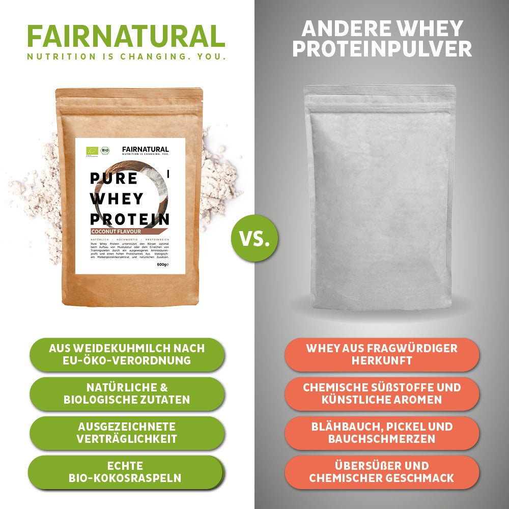 Whey protein orgânico em pó de coco