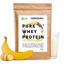 Whey protein orgânico em pó de banana
