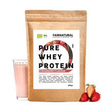 Whey protein orgânico em pó de morango