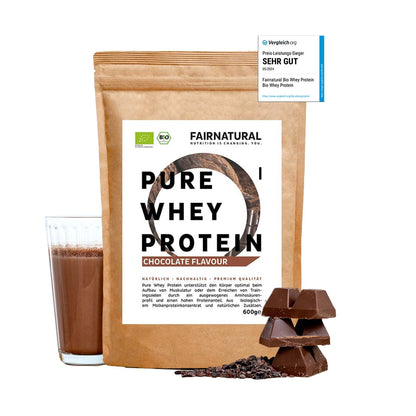 Whey protein orgânico em pó chocolate