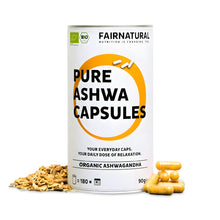 Cápsulas orgânicas de Ashwagandha