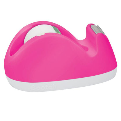 O dispensador de fita adesiva em forma de coelho 3M Deutschland GmbH Scotch™ C29 em rosa segura uma fita adesiva invisível Scotch® Magic™ de 19 mm × 8,89 m e possui um cortador de metal, além de um design ergonomicamente curvado para fácil manuseio.