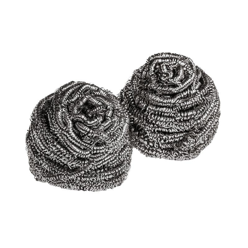 Três espirais de aço inoxidável Scotch-Brite® da 3M Deutschland GmbH estão lado a lado em fundo branco - ideal para a limpeza profunda de utensílios de cozinha e superfícies, a embalagem contém 3 unidades.