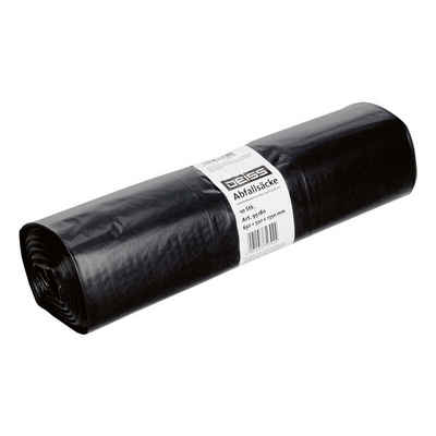Sacos de lixo Deiss em PEBD reciclado, 240 litros, 1000x1250x0,06 mm, preto | Rolo (10 peças)