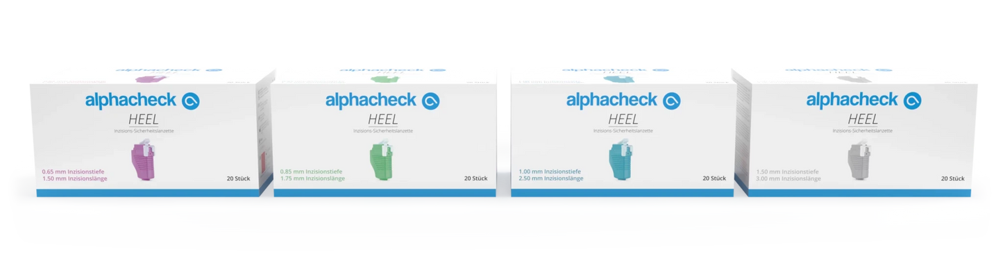 Lancetas de segurança para incisão Alphacheck Heel