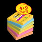 Post-it® Super Sticky Notes, Coleção Carnival, 76 mm x 76 mm, Promoção, 90 folhas/bloco, 4 blocos + 2 grátis/pacote, 100% PEFC, SGSCH-PEFC-COC-110078 | Pacote (6 peças)