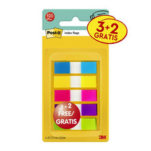 Tiras Adesivas Post-it® Index, Mini, Cores Sortidas, 11,9 mm x 43,2 mm, Promoção, 60 Tiras Adesivas + 40 Grátis/Dispensador, 1 Dispensador/Pacote | Pacote (5 peças)