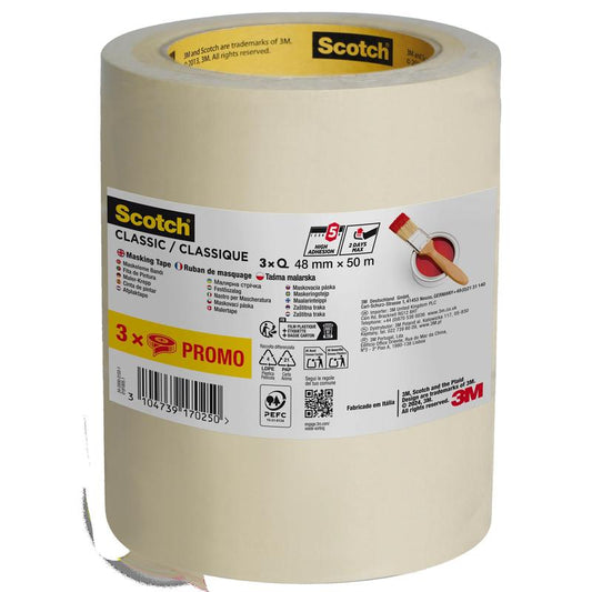 Fita de Máscara 3M™ Scotch® Classic - Fita adesiva de alta qualidade