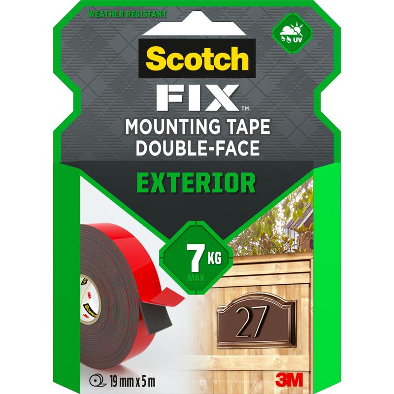 Fita Dupla Face Scotch-FIX™ para Montagem Externa 411-1950-P, 19mm x 5m, 1 rolo/pacote | Pacote (1 rolo)