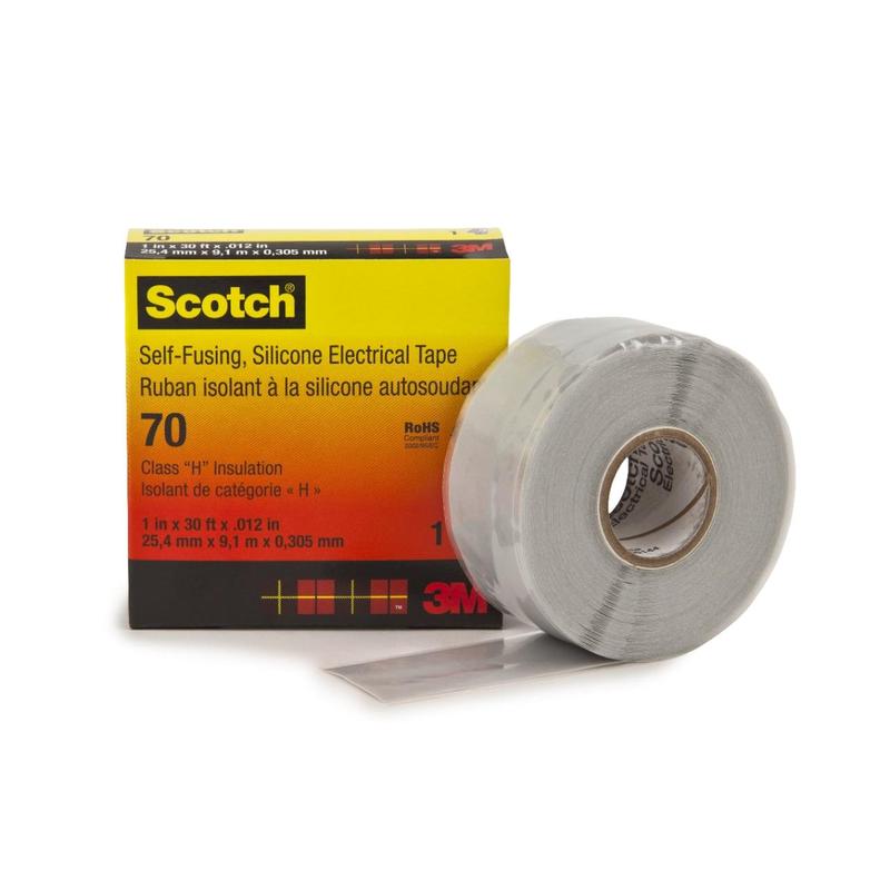 Fita de borracha de silicone Scotch® 70 autofusível cinza claro 25mm x 9m 0,3mm | Pacote (1 rolo)