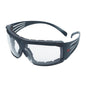 Óculos de segurança 3M™ SecureFit™ 600, hastes cinzentas, armação de espuma, revestimento anti-embaciamento/anti-riscos Scotchgard™ (K&N), lente transparente, SF601SGAF/FI-EU | Pacote (1 peça)
