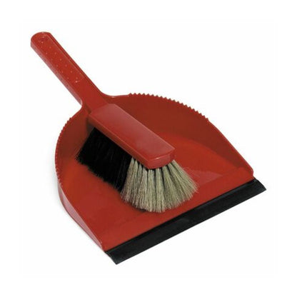 O conjunto de varredura Nölle Profi Brush da Nölle Profi Brush Bürsten- & Pinseltechnik e.K. é composto por uma pá de varrer vermelha com borda de borracha preta e uma pequena escova de mão. A vassoura tem um cabo vermelho e cerdas sintéticas mistas que combinam cerdas pretas e bege para uma limpeza eficiente.