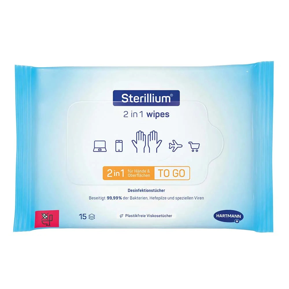 Lenços umedecidos Sterillium® 2 em 1 | Pacote (15 peças)