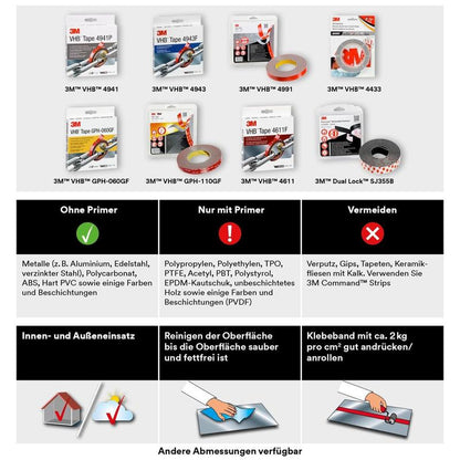 Fita 3M™ VHB™ 4941 Cinzenta - Fita adesiva de alto desempenho