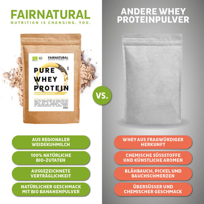 Whey protein orgânico em pó de banana